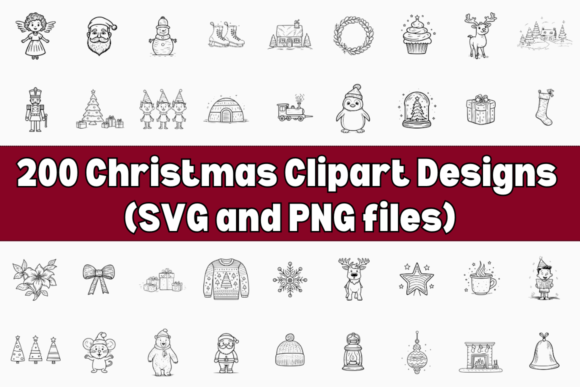 200 Christmas SVG PNG Bundle: A Festive Graphics Collection