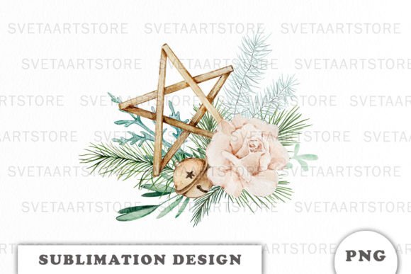 A Classic Watercolor Christmas Graphic for Editorial Design