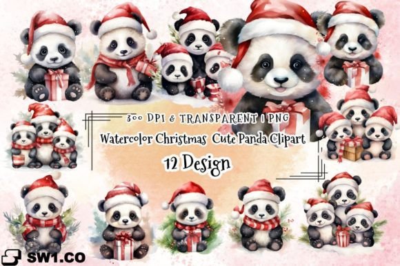 A Crafter's Review of Watercolor Christmas Panda Graphics
