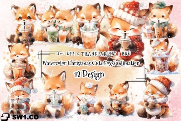 A Designer's Look at the Watercolor Christmas Fox Clipart