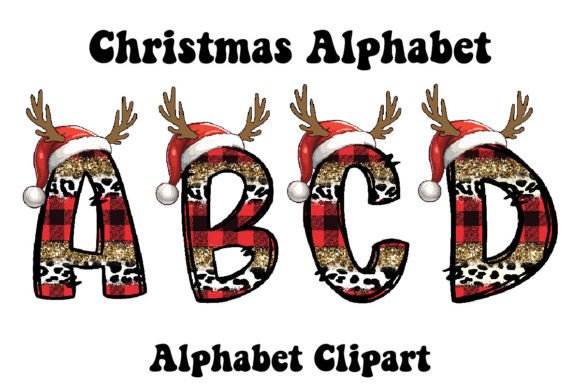 Christmas Alphabet Santa Hat Reindeer: A Festive Graphics and Illustrations Asset