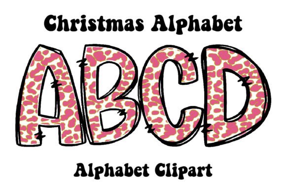 Christmas Alphabet White Leopard Doodle: A Versatile Graphics and Illustrations Asset