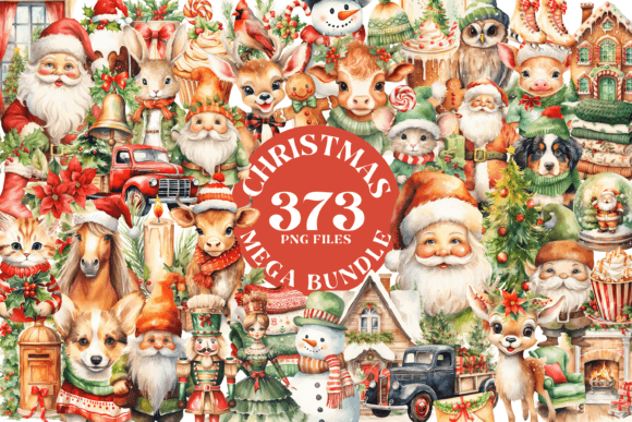 Christmas Clipart Bundle Watercolor: A Versatile Graphics and Illustrations Asset