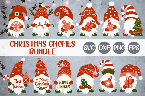 Christmas Gnome Family Clipart: A Graphics Toolkit for Crafters