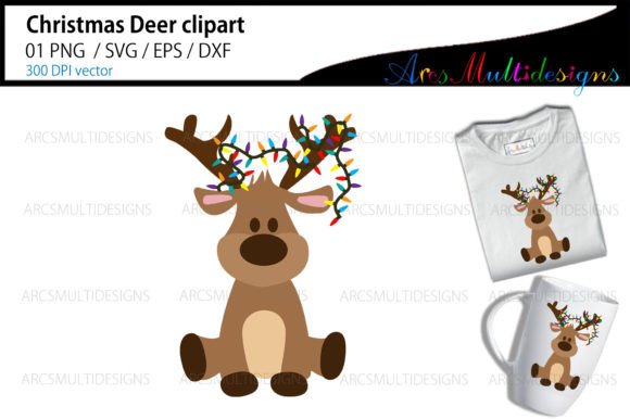 Christmas Reindeer Clipart: A Festive Graphic for Local Brands