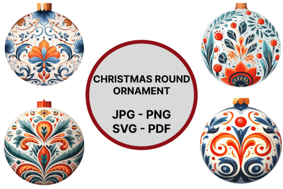Christmas Round Ornaments: Graphics for Festive Elegance