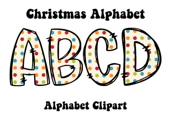 Cute Dot X Mas Alphabet Graphics for Festive Illustrations