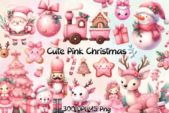 Cute Pink Christmas Bundle Sublimation: A Graphics and Illustrations Delight