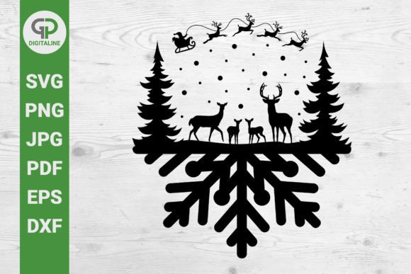 Deer Family and Santa SVG: A Festive Graphics Must-Have
