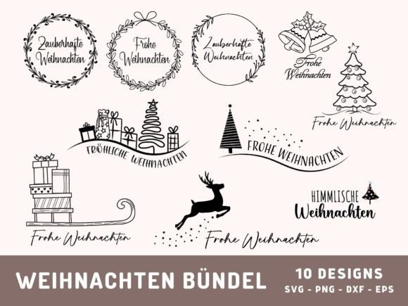 Explore 10 German Christmas Plotter Files SVG for Handmade Creations