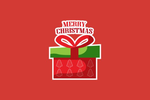 Flat Christmas Sticker Design Concept for Modern Graphics
