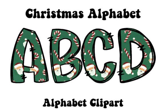 Green Santa Alphabet Graphics for Creative Illustrations