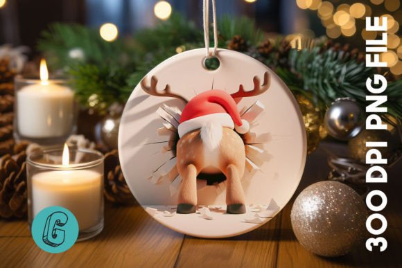 Reindeer Christmas Ornament Back 31: A Versatile Graphics Asset