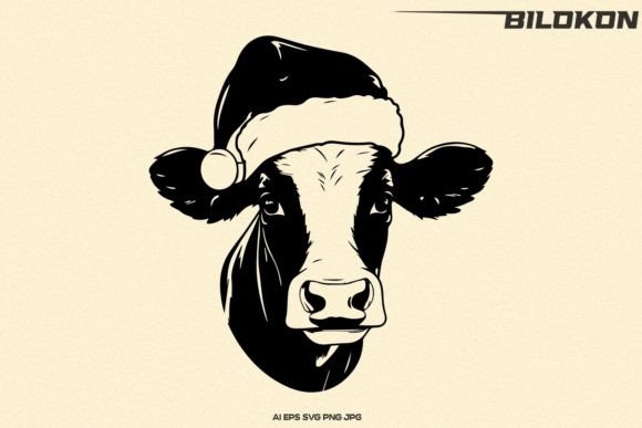 Reviewing Cow in Santa Hat Christmas Cow Graphics