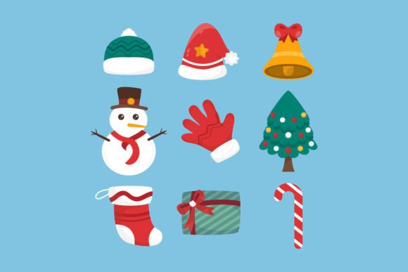Vector Flat Christmas Element Collection: A Graphics and Illustrations Review