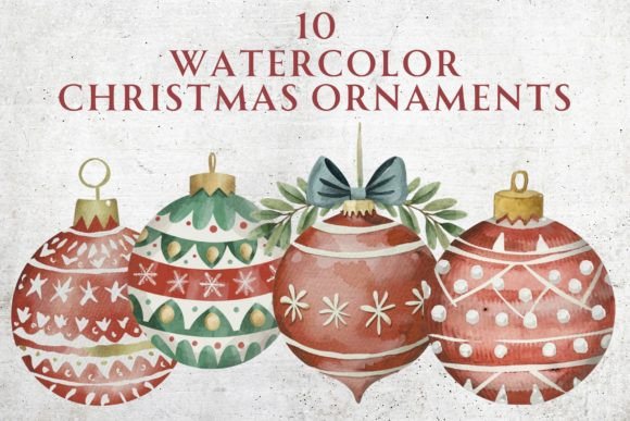 Watercolor Christmas Ornaments: Festive Graphics for Your Content